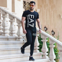 ست تیشرت وشلوار مردانه EA7 مدل  PANOMA + ساعت هدیه