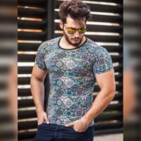 تیشرت مردانه هاوایی مدل Rima(آبی)