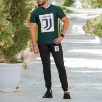 ست تیشرت کلاه دار و شلوار Juventus مدل Vargas (سبز)