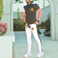 ست تیشرت کلاه دار و شلوار مدل Dwhite