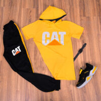ست تیشرت کلاه دار و شلوار Cat مدل Lorenzo