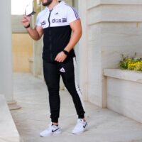 ست تیشرت و شلوار زیپ دار Adidas مدل Kaliz (سفید)