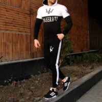 ست سویشرت و شلوار مردانه Maserati( مشکی سفید)