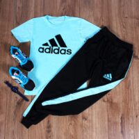 ست تیشرت شلوار Adidas مدل Atro (فیروزه ای)