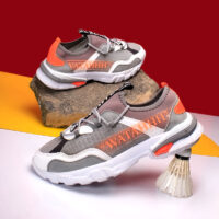 کفش مردانه off whiteمدل bep( طوسی نارنجی)