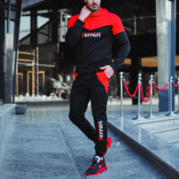 سویشرت و شلوار Ferrari مدل Atyal (مشکی قرمز)