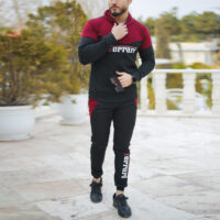 سویشرت و شلوار Ferrari مدل Atyal (مشکی زرشکی)