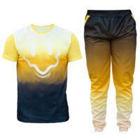 ست تیشرت و شلوار مردانه مدل Face (زرد)