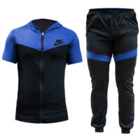 ست تیشرت شلوار زیپ دار مدل Elmaz (آبی)