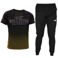 ست تیشرت و شلوار مردانه مدل Hollister (زرد)