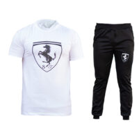 ست تیشرت و شلوار مردانه مدل Ferrari سفید