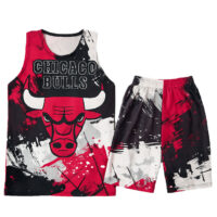 ست تاپ شلوارک مردانه مدل CHicago Bulls کد 6366