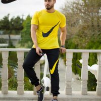 ست تیشرت و شلوار Nike مدل calin (زرد)