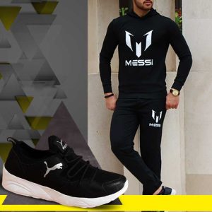 پکیج ست سویشرت و شلوار مدل Messi و کفش PUMA مدل Nolan