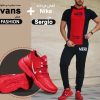ست تیشرت شلوار vans مدل fashion و کفش sergio