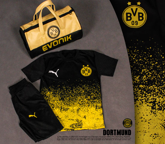 پکیج ست تیشرت و شلوار و ساک ورزشی dortmund - Image 2