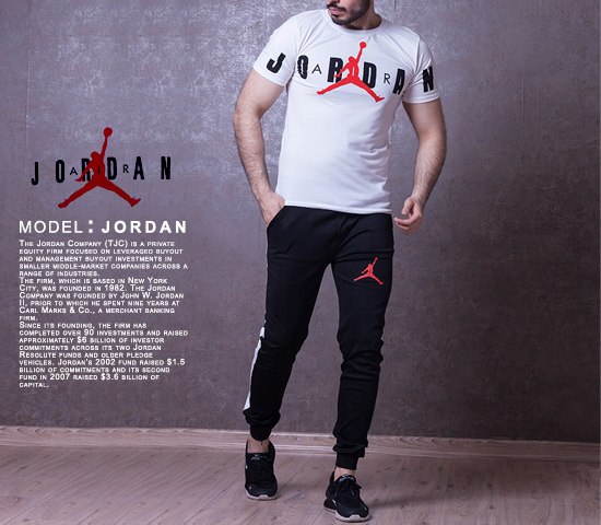 ست تیشرت و شلوار Jordan مدل Dian (سفید)+ساعت هدیه - Image 2