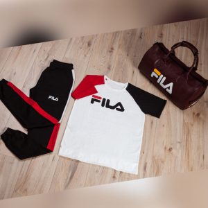تیشرت و شلوار Marvel و ساک ورزشی Fila(زرشکی)