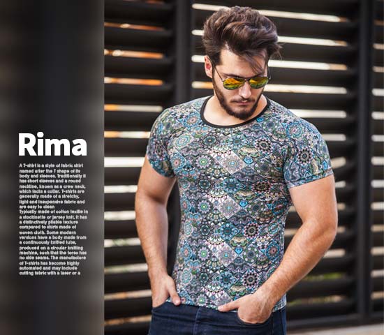تیشرت مردانه هاوایی مدل Rima(آبی) - Image 2