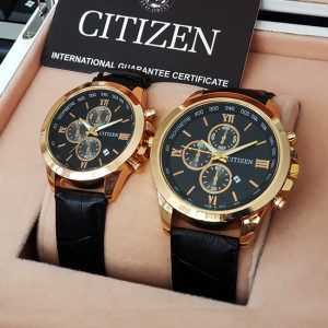 ست ساعت مچی مردانه و زنانه Citizen مدل Rene (صفحه مشکی)