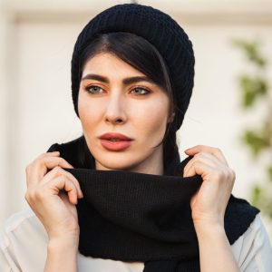 ست کلاه و شال گردن دخترانه  Memol (مشکی)