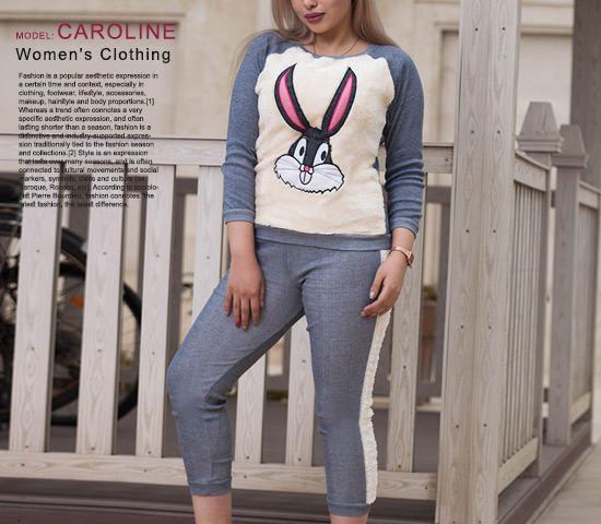 ست بلوز و شلوار دخترانه مدل Caroline (رنگ تیره) - Image 2