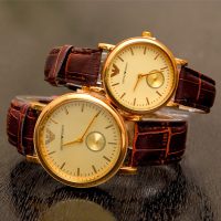 ست ساعت مچی Emporio مدل Eagleبند قهوه ای