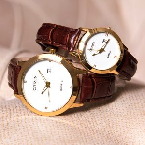 ست ساعت مچی Citizen مدل Mark ( بند قهوه ای)