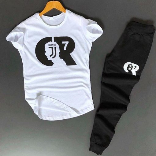 ست تیشرت و شلوارمردانه Cr7 مدل Juventus (سفید)