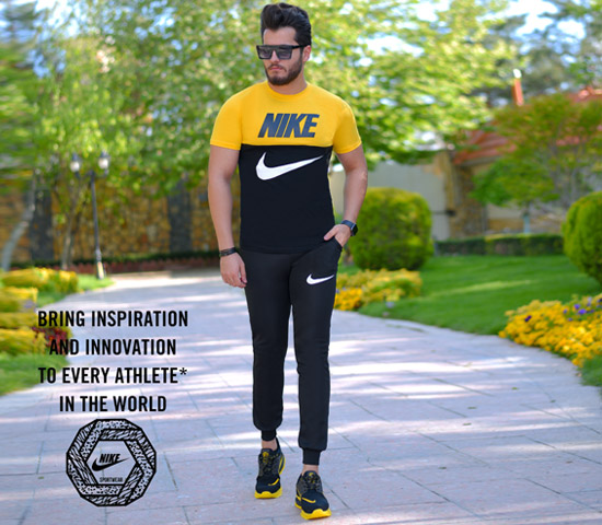 ست تیشرت وشلوار Nike مدل Halako (زرد) - Image 2