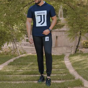 ست تیشرت کلاه دار و شلوار Juventus مدل Vargas (سورمه ای)
