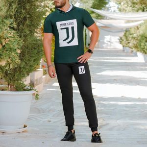 ست تیشرت کلاه دار و شلوار Juventus مدل Vargas (سبز)