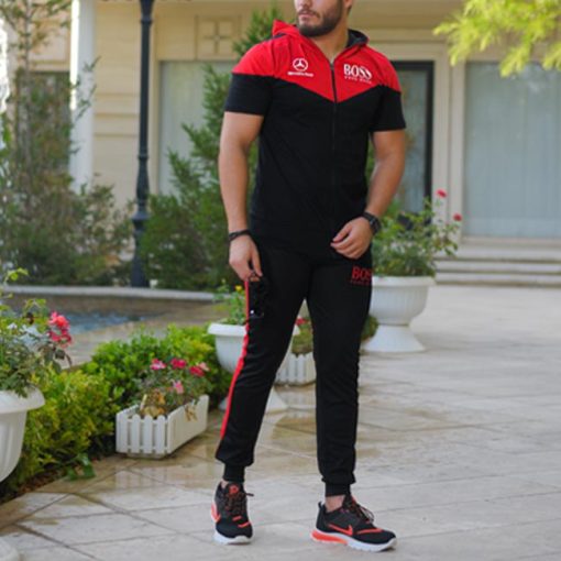 ست تیشرت و شلوار زیپ دار مدل BossRed