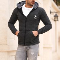 سویشرت مردانه کلاه خز Harper(طوسی)