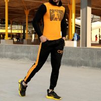 ست سویشرت و شلوار مدل Cr7( مشکی زرد)