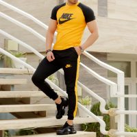 ست تیشرت وشلوار Nike مدل Adash (زرد)