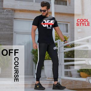 ست تیشرت و شلوار مدل OFF Course (مشکی)