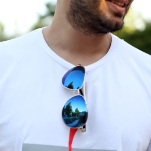 عینک خلبانی شیشه آبی
