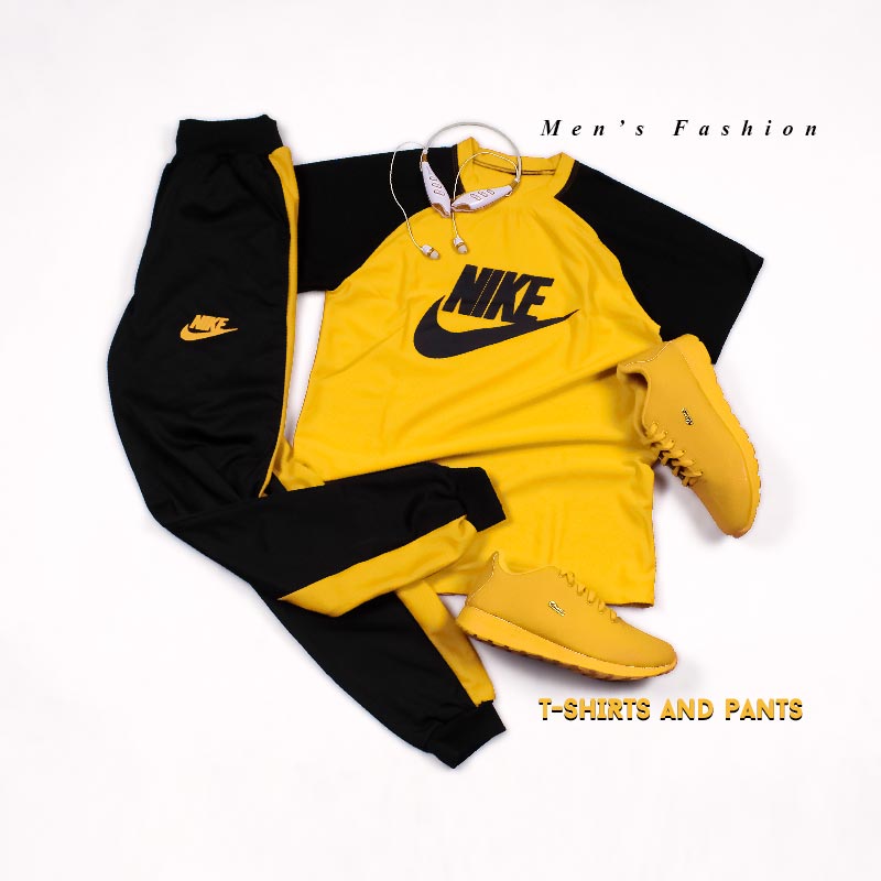 ست تیشرت وشلوار Nike مدل Adash (زرد) - Image 3