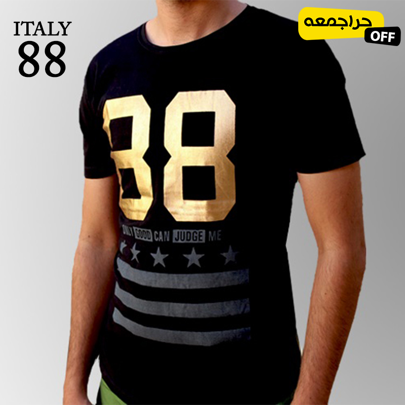 تیشرت مردانه ITALY 88 Black - Image 2