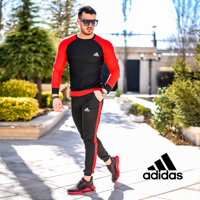 ست بلوز و شلوار adidas مدل Pease(قرمز) - Image 2