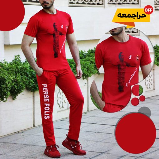 ست تیشرت وشلوارهواداری پرسپولیس مدل ارتش سرخ