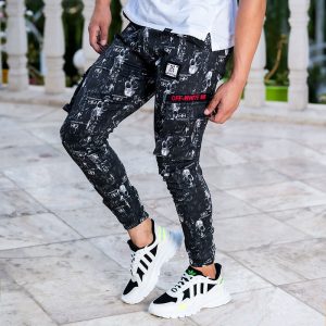 شلوار اسلش اسکلتی Oliver( خاکستری)