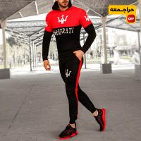 ست سویشرت و شلوار مردانه Maserati( مشکی قرمز)
