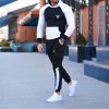 سویشرت وشلوار adidas مدل glass (مشکی سفید)