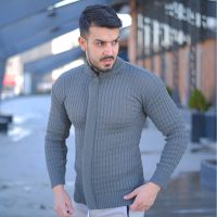 بافت مردانه زیپ دار Sahand (زغالی)