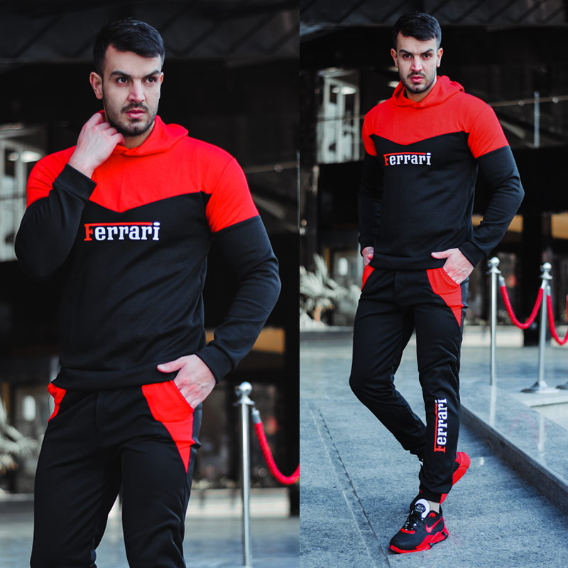 سویشرت و شلوار Ferrari مدل Atyal (مشکی قرمز) - Image 5