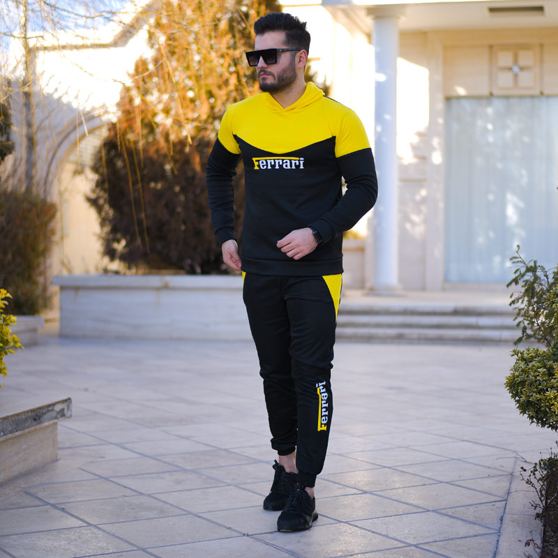 سویشرت وشلوار Ferrari مدل Atyal (مشکی زرد) - Image 2