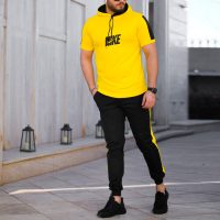 ست تیشرت و شلوار Nike مدل shikson (زرد)