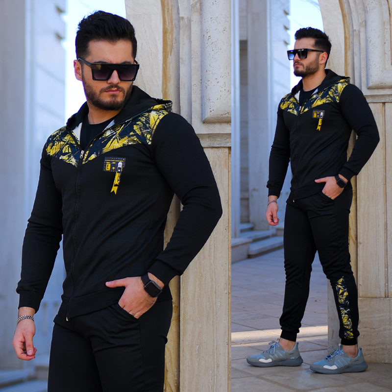 ست سویشرت و شلوار مدل merinos (مشکی زرد) - Image 3